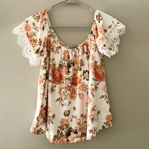 Charlotte Russe off the shoulder Floral top
